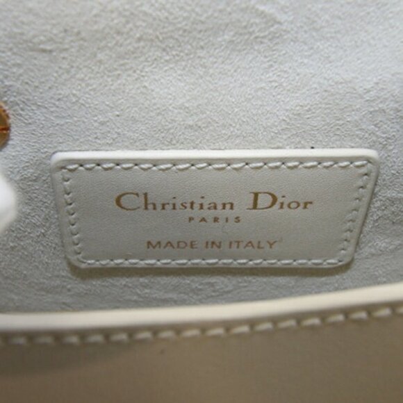 CHRISTIAN DIOR White Leather Pochette Shoulder Bag - Picture 4 of 8